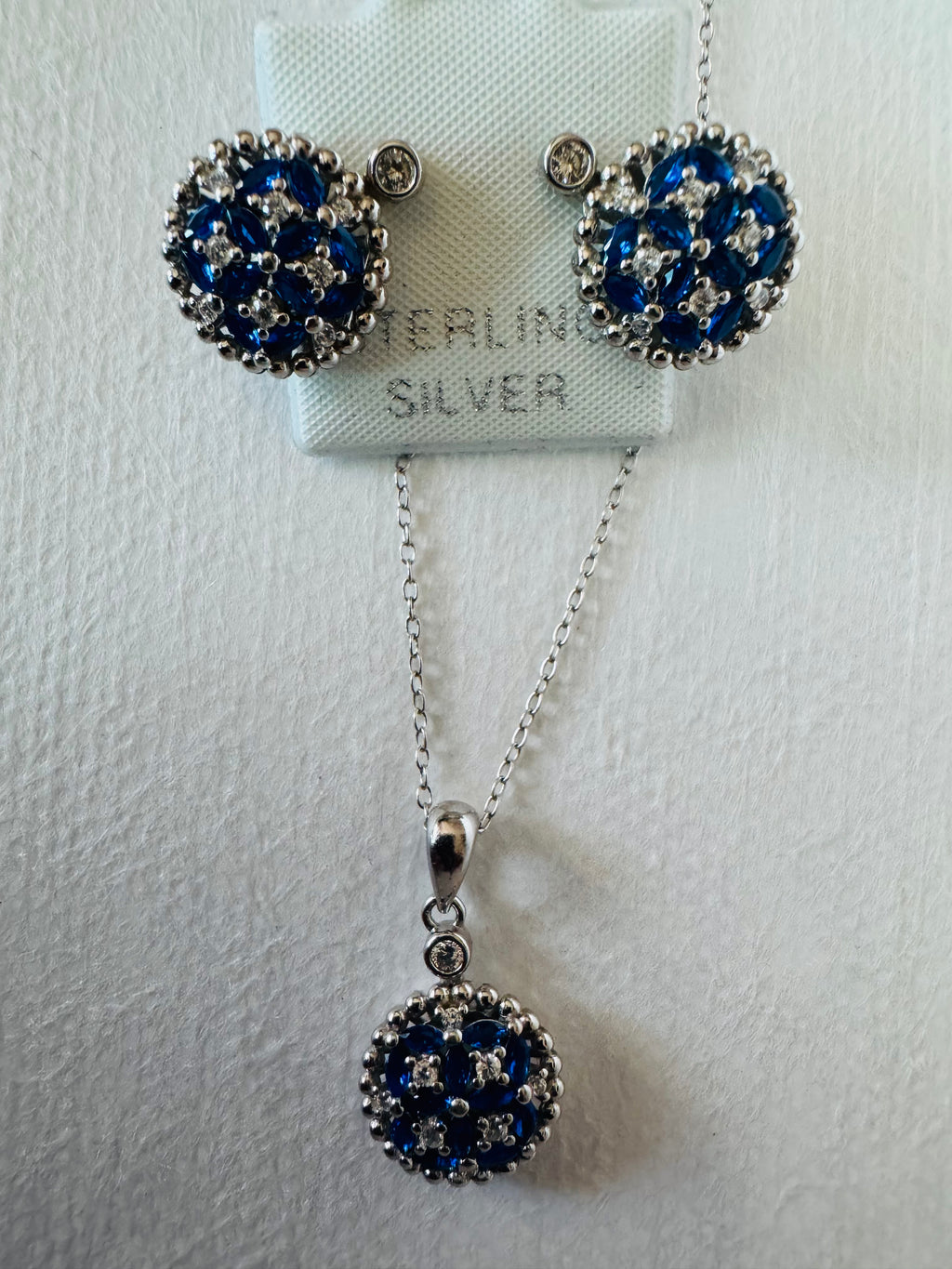 Silver set Earrings and Necklace